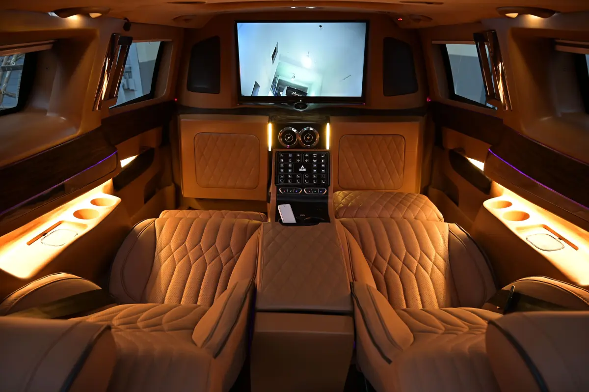 Private transfer vehicle interior